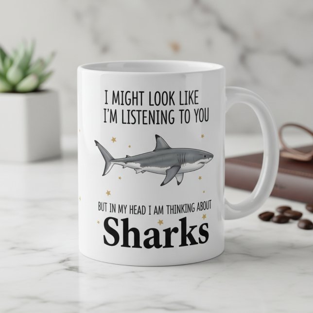 Funny Shark Coffee Mug Gift For Shark Lovers (Creator Uploaded)