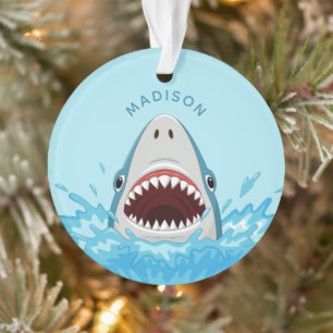 Funny Shark custom name ornament
