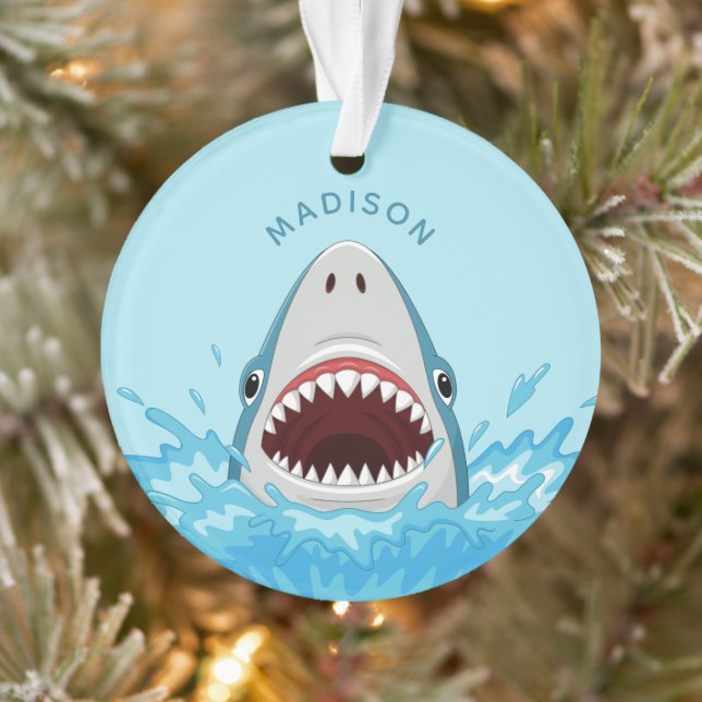 Funny Shark custom name ornament (Tree)