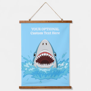 Funny Shark Custom Text Hanging Tapestry