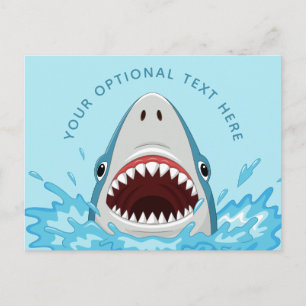 Funny Shark custom text postcard