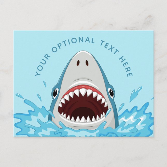 Funny Shark custom text postcard (Front)