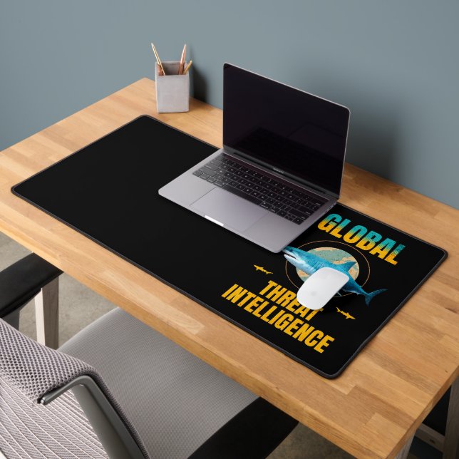 Funny Shark Cyber Security Expert Desk Mat (Office 2)