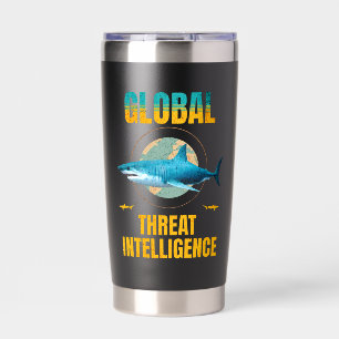 Funny Shark Cyber Security Expert Insulated Tumbler