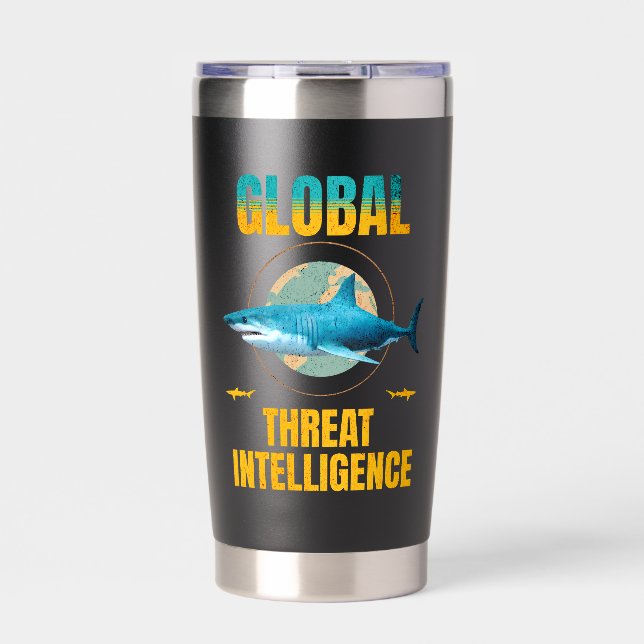Funny Shark Cyber Security Expert Insulated Tumbler (Front)