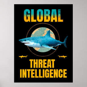 Funny Shark Cyber Security Expert Poster