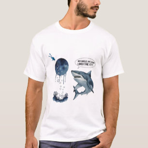 Funny shark diver lunch time :nice bubbles bro T-Shirt