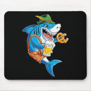 Funny Shark Drink Beer - Crazy Shark Gifts Mouse Mat