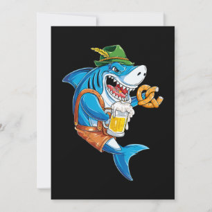 Funny Shark Drink Beer - Crazy Shark Gifts Thank You Card