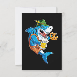 Funny Shark Drink Beer - Crazy Shark Gifts Thank You Card