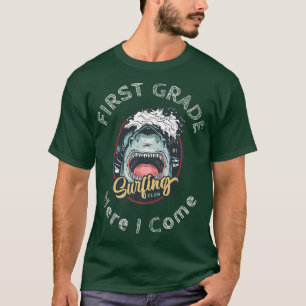 Funny Shark First Grade, Here I Come Kids Back To T-Shirt