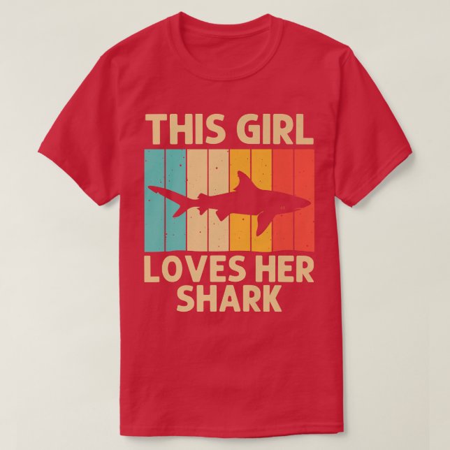 Funny Shark For Girls Kid Hammerhead Tiger Sharks  T-Shirt (Design Front)