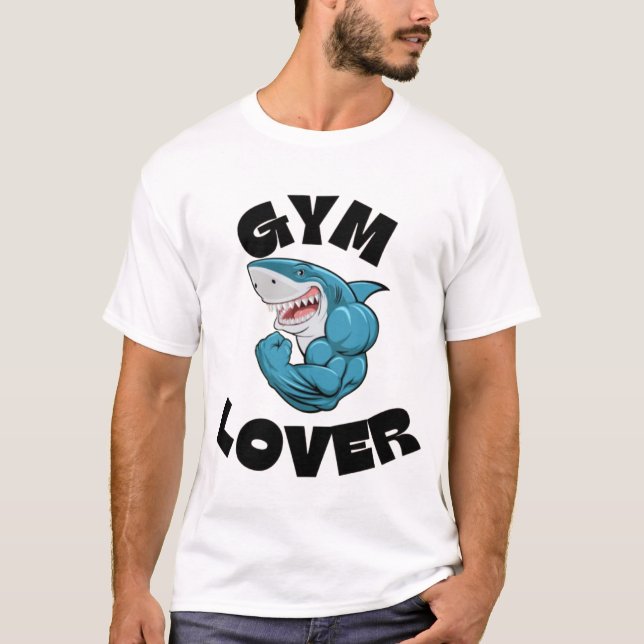 Funny Shark Gym T-Shirt  (Front)