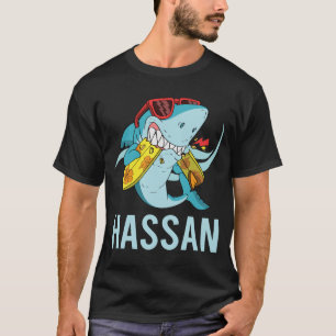 Funny Shark - Hassan Name T-Shirt
