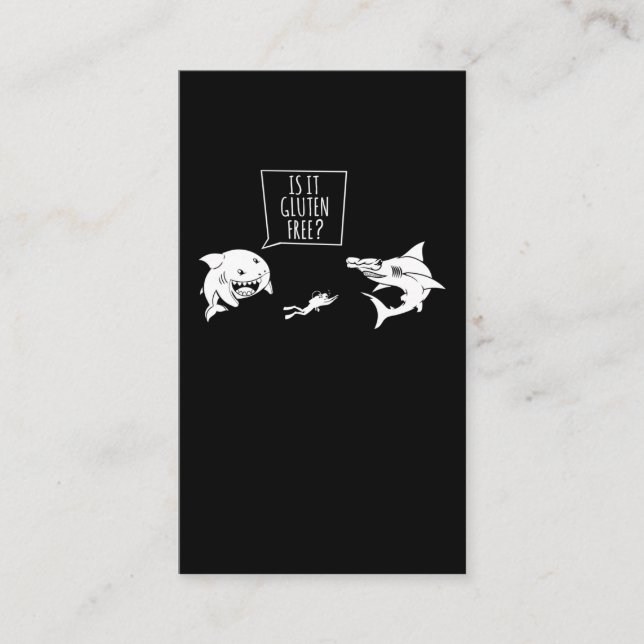 Funny Shark Humour Scuba Diver Joke Business Card (Front)