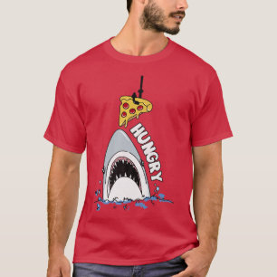 Funny Shark Hungry Shark with Pizza T-Shirt