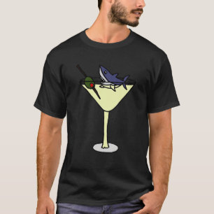 Funny Shark in Martini Glass T shirt