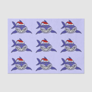 Funny Shark in Santa Hat Christmas Tissue Paper