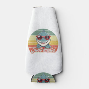 Funny shark invite you to smile bottle cooler