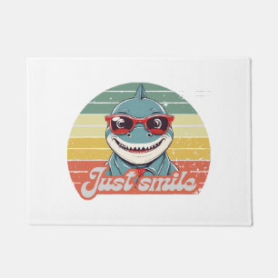 Funny shark invite you to smile doormat
