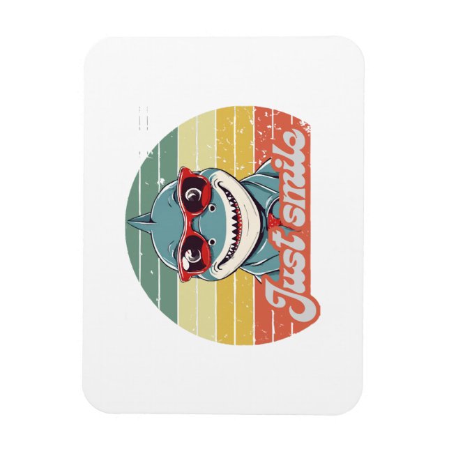 Funny shark invite you to smile magnet (Vertical)