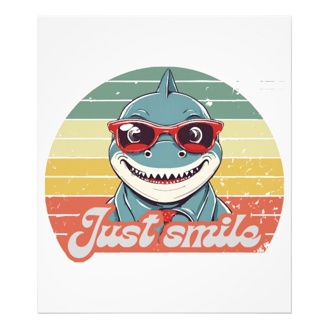 Funny shark invite you to smile photo print (Front)