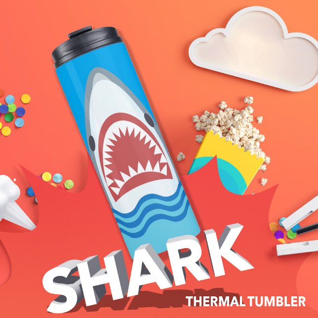 Funny Shark Jaws Cartoon Thermal Tumbler (Creator Uploaded)