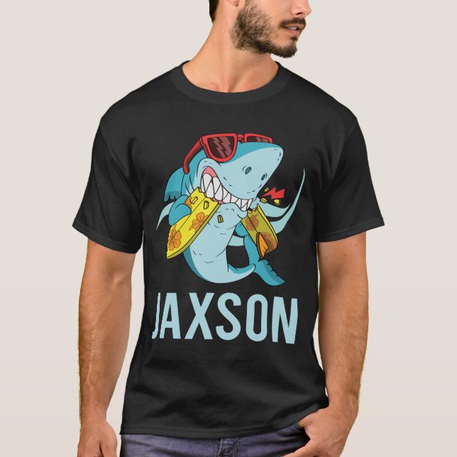 Funny Shark - Jaxson Name T-Shirt (Front)