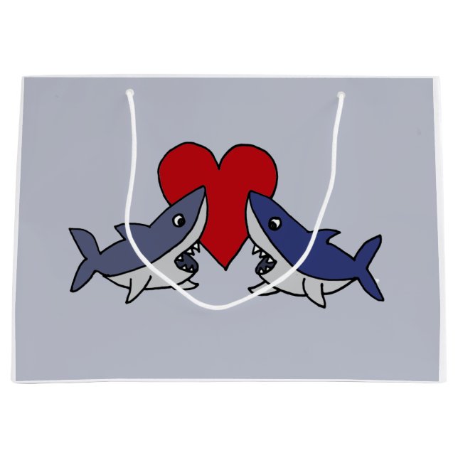 Funny Shark Love Gift Bag (Front)