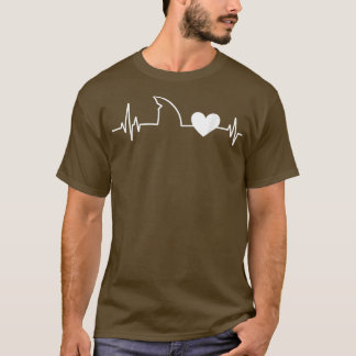 Funny Shark Lover Shark Heartbeat Kids Men Women  T-Shirt