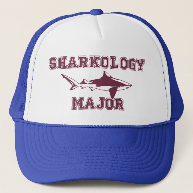 Funny Shark Major Trucker Hat (Front)