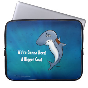 Funny Shark Needs Bigger Coat Laptop Sleeve