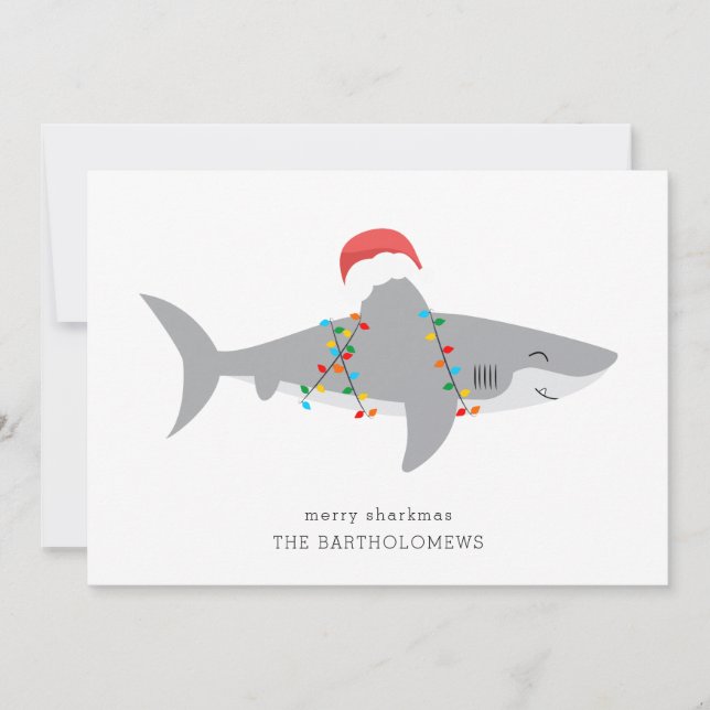 Funny Shark Photo Holiday Card (Front)
