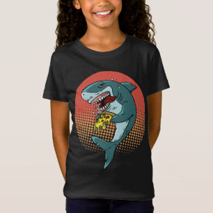 Funny Shark Pizza Shark Lovers Shark Eating Pizza T-Shirt