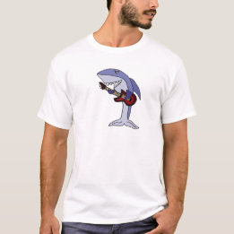 Funny Shark Playing Red Guitar T-Shirt