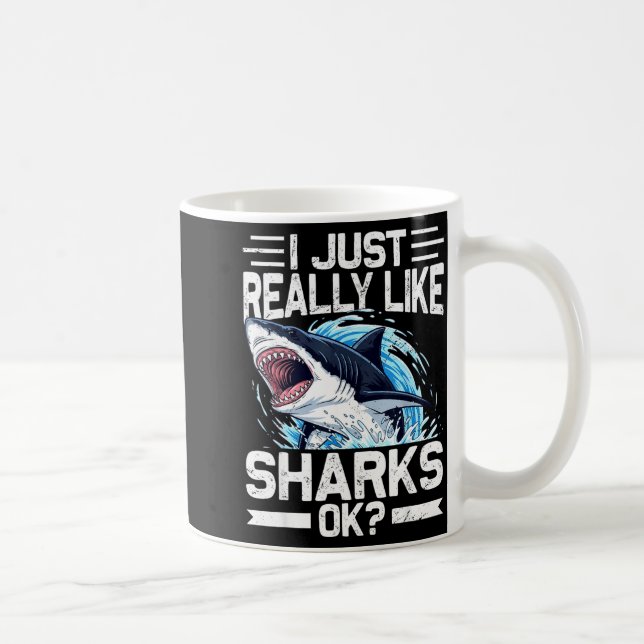 Funny Shark Shirt For Men Women Sea Animal Shark L Coffee Mug (Right)