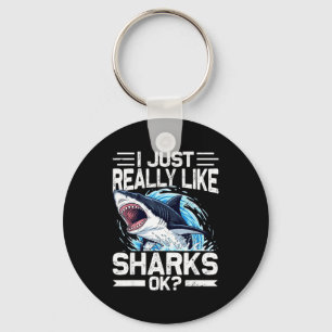 Funny Shark Shirt For Men Women Sea Animal Shark L Key Ring