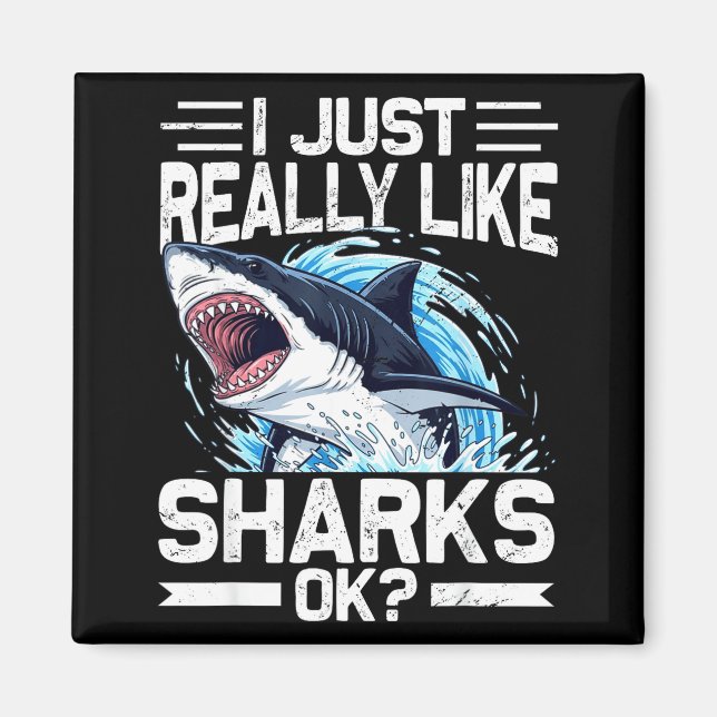 Funny Shark Shirt For Men Women Sea Animal Shark L Magnet (Front)