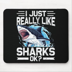 Funny Shark Shirt For Men Women Sea Animal Shark L Mouse Mat