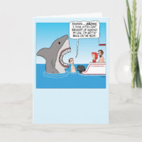Funny Shark Sneaking Up on Swimmer Birthday