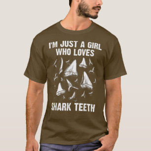 Funny Shark Teeth Design Girls Women Fossil Collec T-Shirt