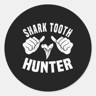 Funny Shark Tooth Hunter Costume Love Shark Tooth  Classic Round Sticker