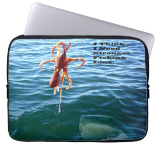 Funny Shark Wants Octopus, Laptop Sleeve