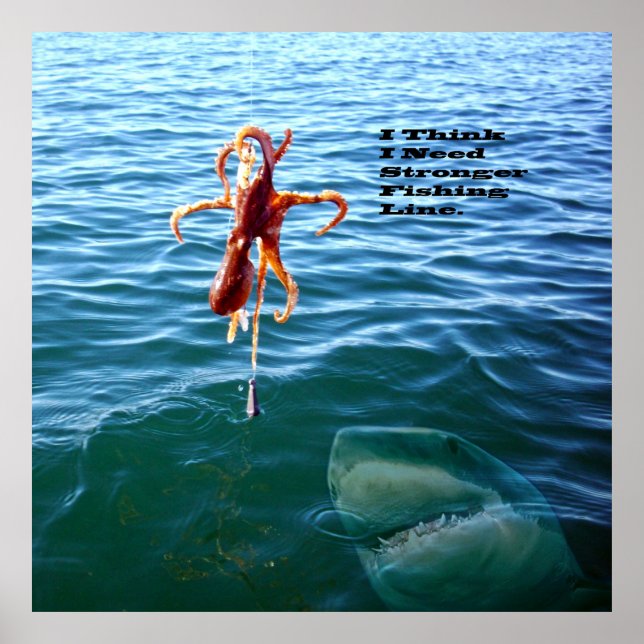 Funny Shark Wants Octopus, Poster (Front)