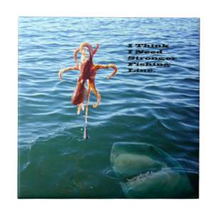 Funny Shark Wants Octopus, Tile