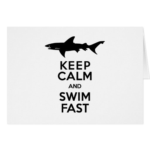 Image of Funny Shark Warning - Keep Calm and Swim Fast
