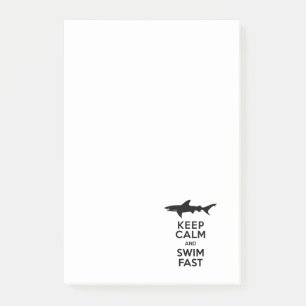 Funny Shark Warning - Keep Calm and Swim Fast Post-it Notes