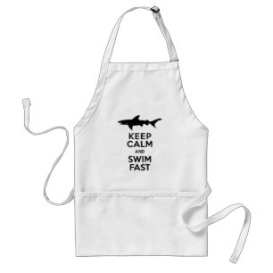 Funny Shark Warning - Keep Calm and Swim Fast Standard Apron