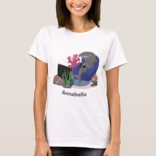 Funny shark watching TV cartoon T-Shirt