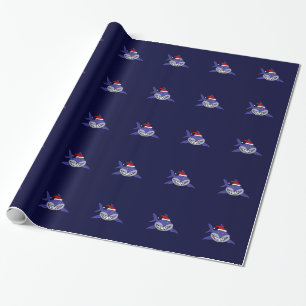 Funny Shark Wearing Santa Hat Christmas Wrap Wrapping Paper